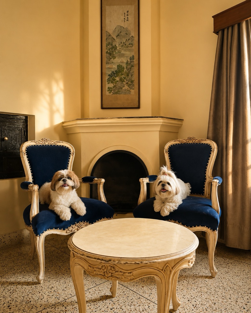 Dogs at home in the fort